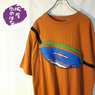 ジーアールエヌ(grn)のamina grn　カットソー　ネイティブ柄　ショルダーバック　tシャツ　古着(Tシャツ/カットソー(半袖/袖なし))