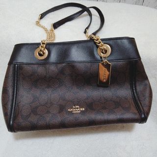 コーチ(COACH)のCOACH コーチ トートバック ショルダーバック 仕切り沢山 チェーン(トートバッグ)