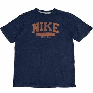 ナイキ(NIKE)のNIKE 半袖Tシャツ ロゴプリント ネイビー オレンジ US古着 w48(Tシャツ/カットソー(半袖/袖なし))