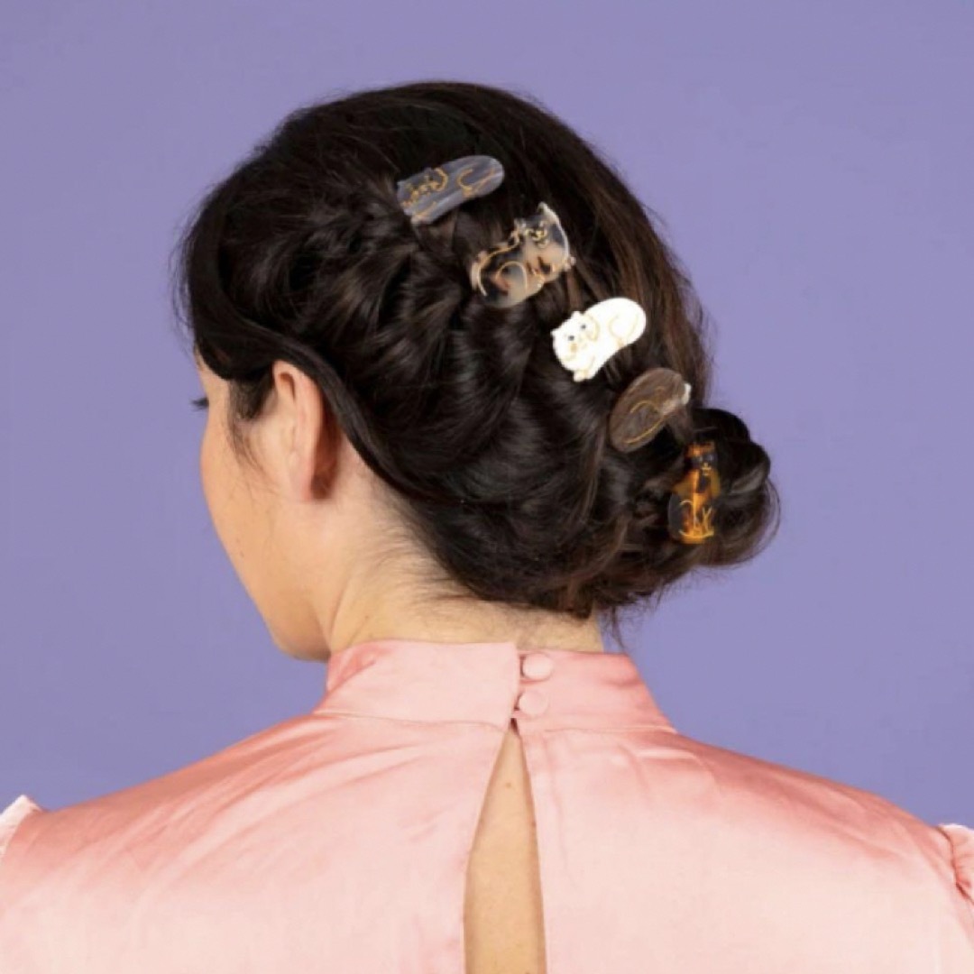 ペルシャ ネコ ヘア クリップ Persian Cat Hair Clip レディースのヘアアクセサリー(バレッタ/ヘアクリップ)の商品写真