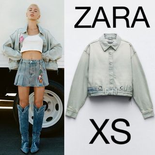 ザラ(ZARA)のTRFデニムジャケット　パンツウエストバンドエフェクト(Gジャン/デニムジャケット)