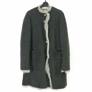 マルニ(Marni)のMARNI マルニ 12AW ノーカラームートンレザーコート(毛皮/ファーコート)