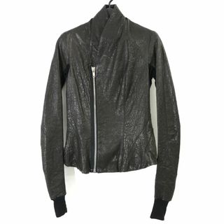 リックオウエンス(Rick Owens)のリックオウエンス 11SS グレインラムレザージップアップブルゾン(ノーカラージャケット)