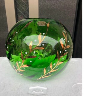 ボヘミア クリスタル(BOHEMIA Cristal)のボヘミアグラス　カリグラス　チェコスロバキア　花瓶　ガラス　工芸品　高級(花瓶)