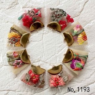 ●在庫整理特価●  インド刺繍リボン タッセルパーツ❀  No.1193(各種パーツ)