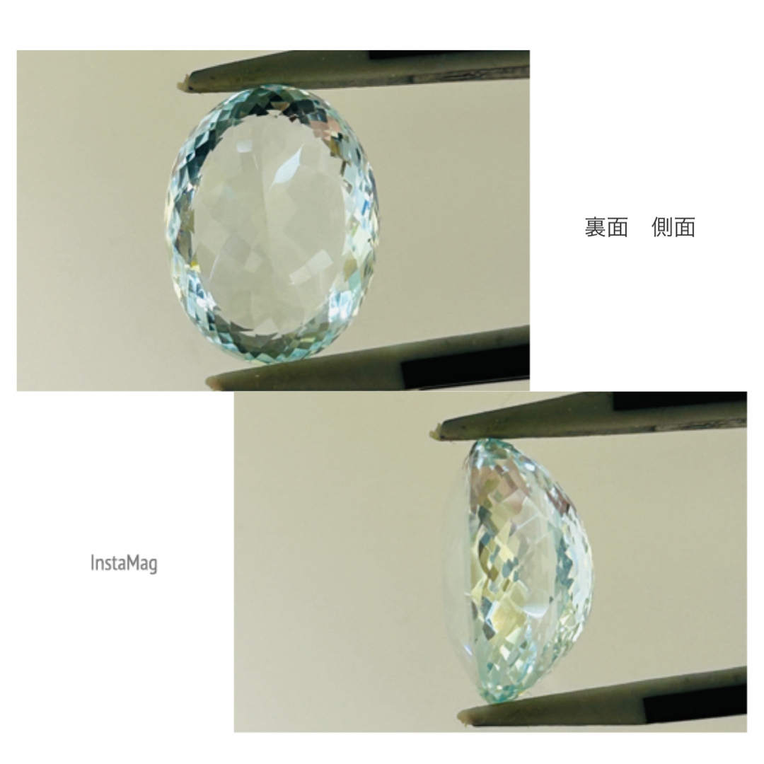 (R0328-4)『大粒』天然アクアマリン ルース　9.756ct レディースのアクセサリー(その他)の商品写真