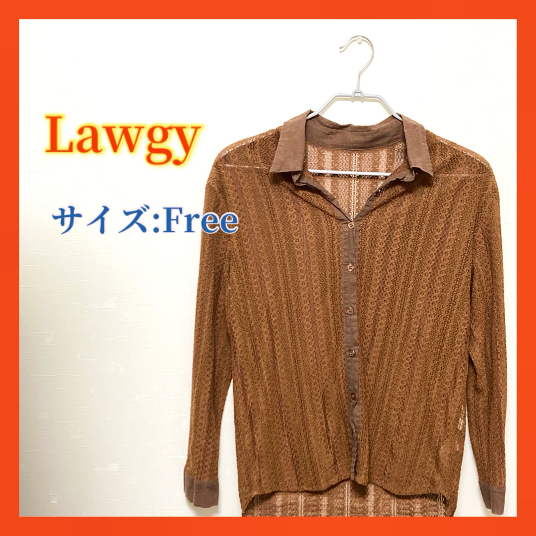 lawgy(ラウジー)のlawgy/ラウジー　lace pattern sheer shirt シャツ レディースのトップス(シャツ/ブラウス(長袖/七分))の商品写真