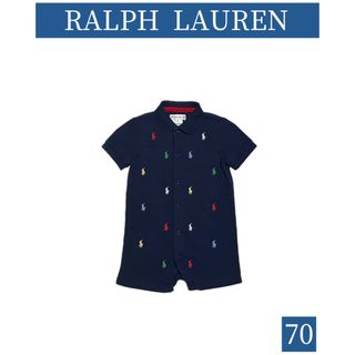 ラルフローレン(Ralph Lauren)の◆RALPH LAUREN/ラルフローレン ロゴ総柄 ロンパース size70(ロンパース)