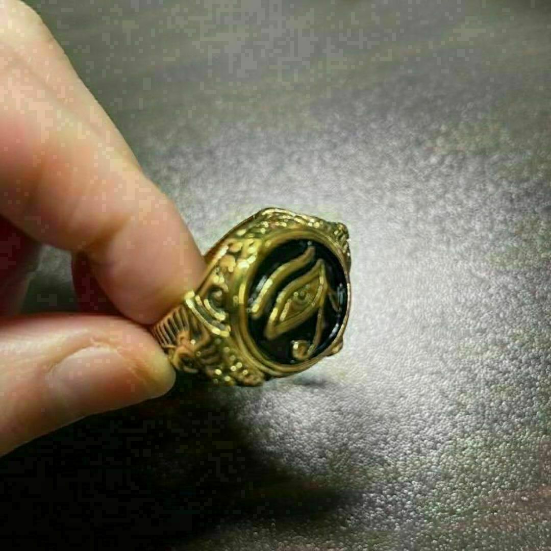 【R015】リング　メンズ　指輪　ゴールド　エジプト　ホルス　20号 メンズのアクセサリー(リング(指輪))の商品写真
