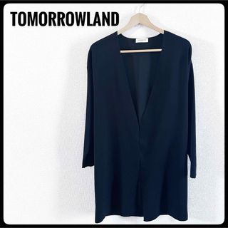 TOMORROWLAND - 人気　TOMORROWLAND    シルク　ロングカーディガン　黒　S メンズ