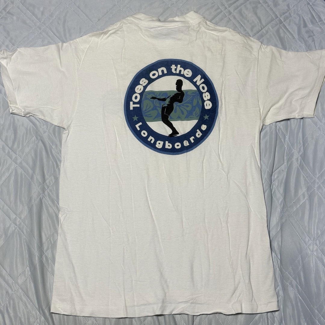 OCEAN PACIFIC(オーシャンパシフィック)の90's TOES ON THE NOSE Tシャツ L ホワイト サーフィン メンズのトップス(Tシャツ/カットソー(半袖/袖なし))の商品写真
