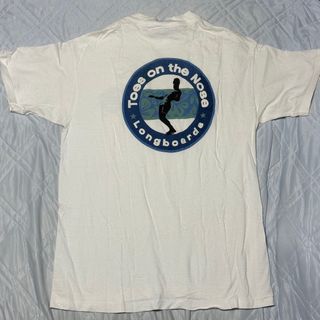 オーシャンパシフィック(OCEAN PACIFIC)の90's TOES ON THE NOSE Tシャツ L ホワイト サーフィン(Tシャツ/カットソー(半袖/袖なし))