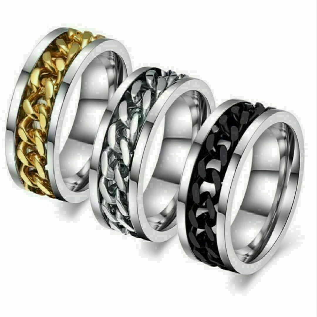 【R027】リング　メンズ　指輪　ゴールド　ステンレス　20号 メンズのアクセサリー(リング(指輪))の商品写真