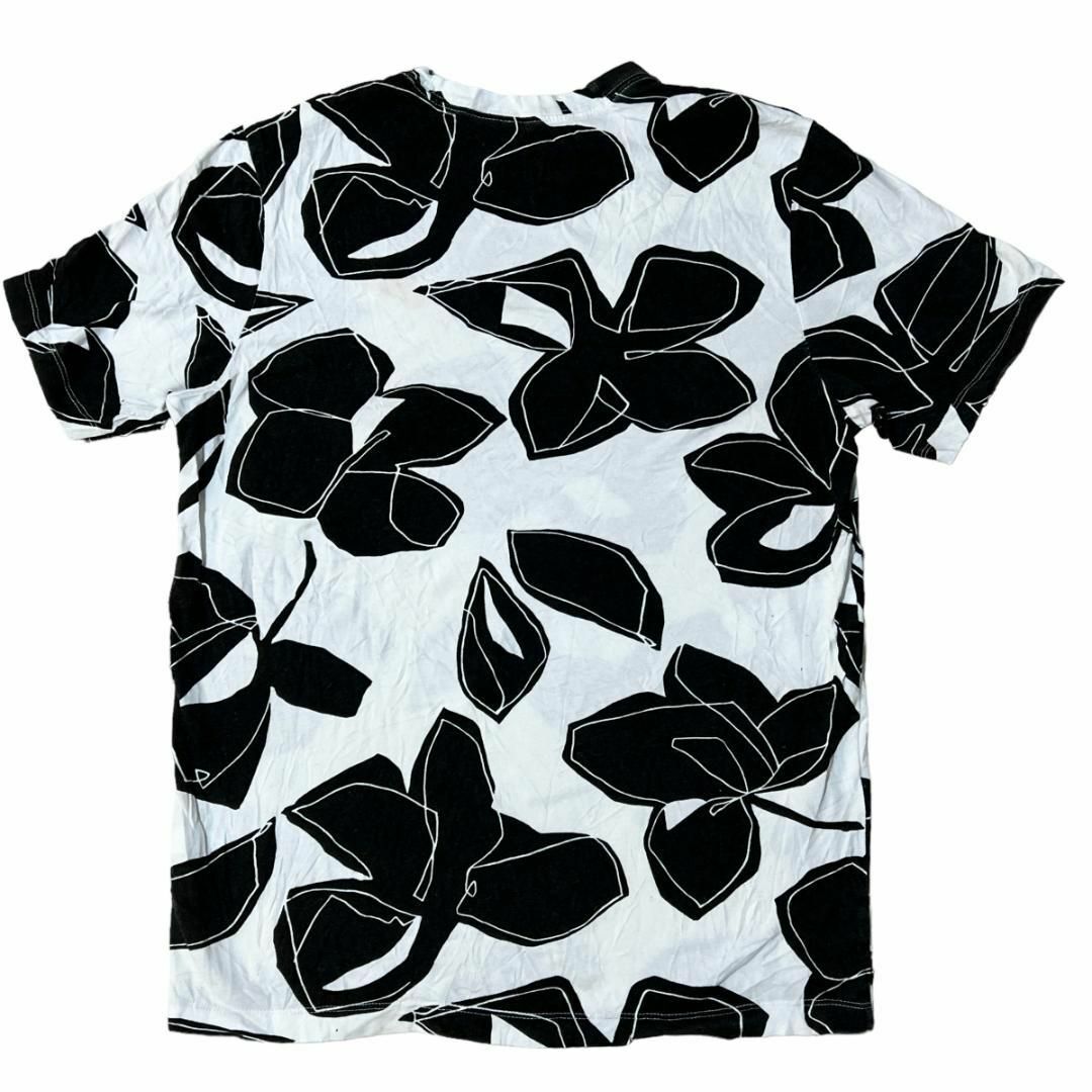 NIKE(ナイキ)のNIKE ナイキ 半袖Tシャツ 総柄 フラワー 白黒 ロゴ刺繍 US古着w54 メンズのトップス(Tシャツ/カットソー(半袖/袖なし))の商品写真