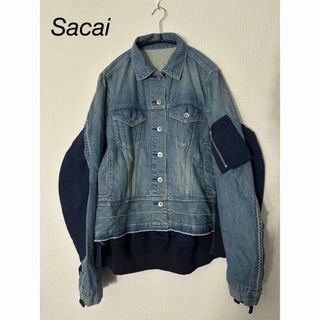 sacai - sacai 18aw ボンバージャケット MA1 デニム ドッキングの通販 sacai - sacai 18aw ボンバージャケット MA1 デニム ドッキングの通販