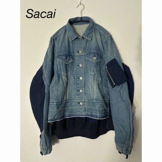 サカイ(sacai)のSacai 19SS 素材切り替え MA-1 ボンバーデニムジャケット(Gジャン/デニムジャケット)