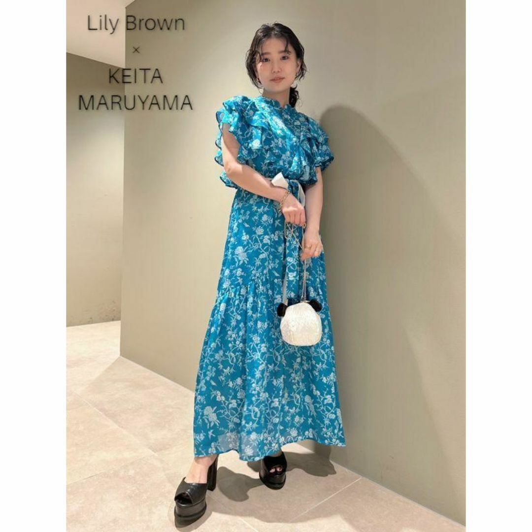 Lily Brown(リリーブラウン)の新品タグ付 リリーブラウンKEITAMARUYAMA フリルチャイナワンピース レディースのワンピース(ロングワンピース/マキシワンピース)の商品写真