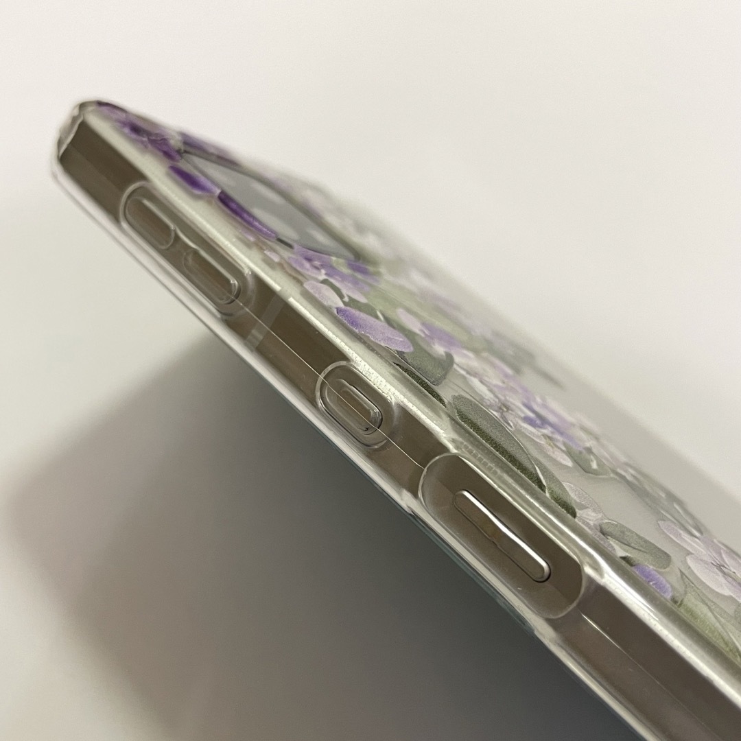 AQUOS sense6 6s クリア 紫 花 ソフトケース カバー 透明 スマホ/家電/カメラのスマホアクセサリー(Androidケース)の商品写真
