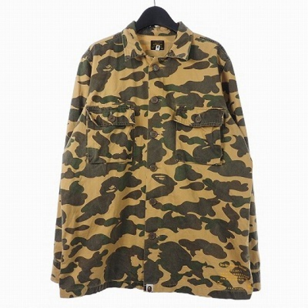 A BATHING APE(アベイシングエイプ)のアベイシングエイプ カモ柄 シャツ ジャケット 長袖 L マルチカラー  メンズのトップス(シャツ)の商品写真