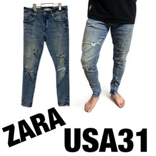 ザラ(ZARA)の美品　ZARA ザラ　ダメージデニム　スキニー　USA31 ジェギング好きにも♪(デニム/ジーンズ)