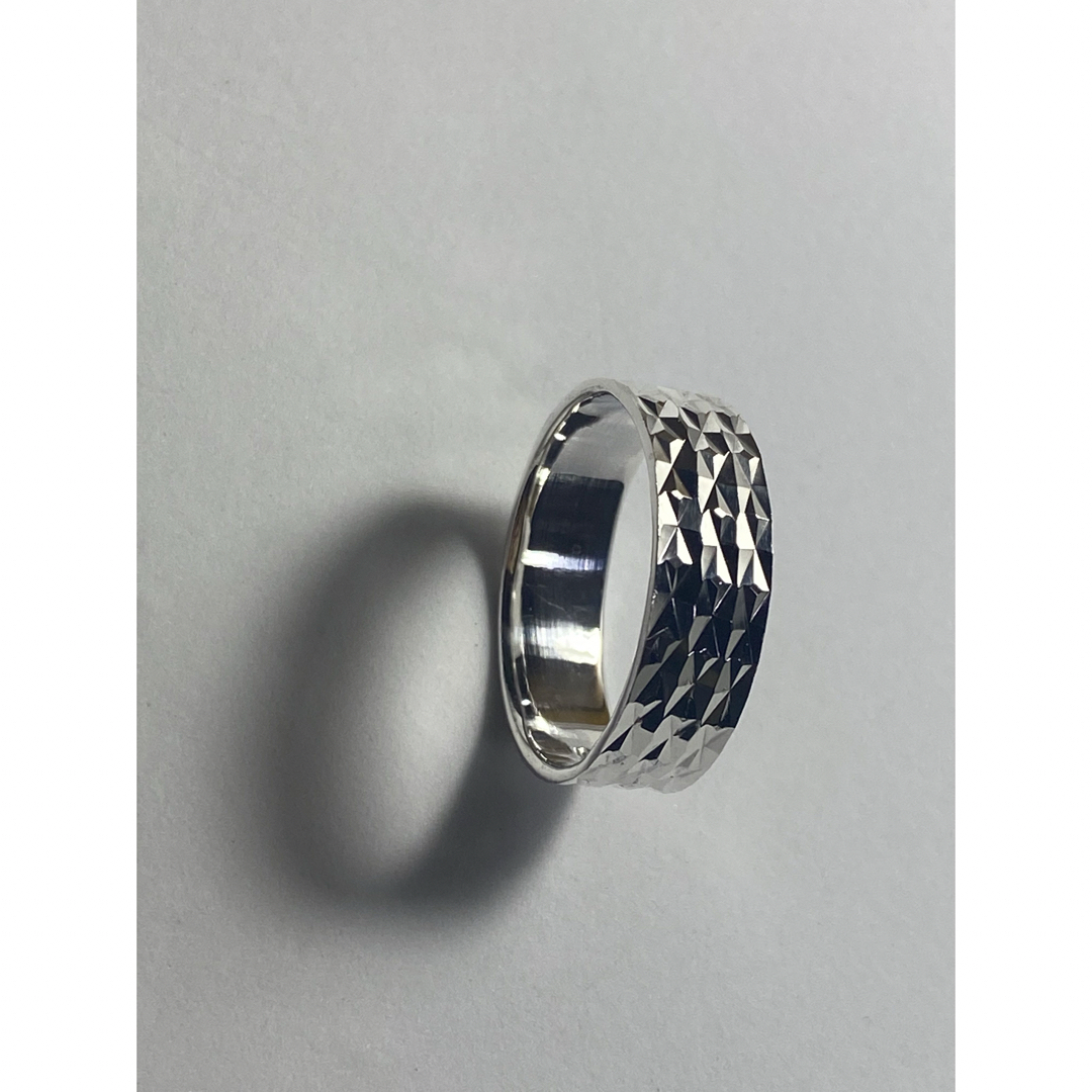 シルバーリングダイヤカットSILVER925指輪　平打ち銀誕生日結婚指輪ゥWJ メンズのアクセサリー(リング(指輪))の商品写真