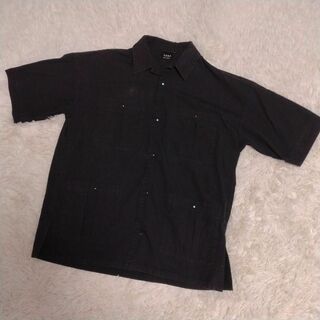 コーエン(coen)のcoen キューバシャツ風 半袖シャツ M ブラック(シャツ)