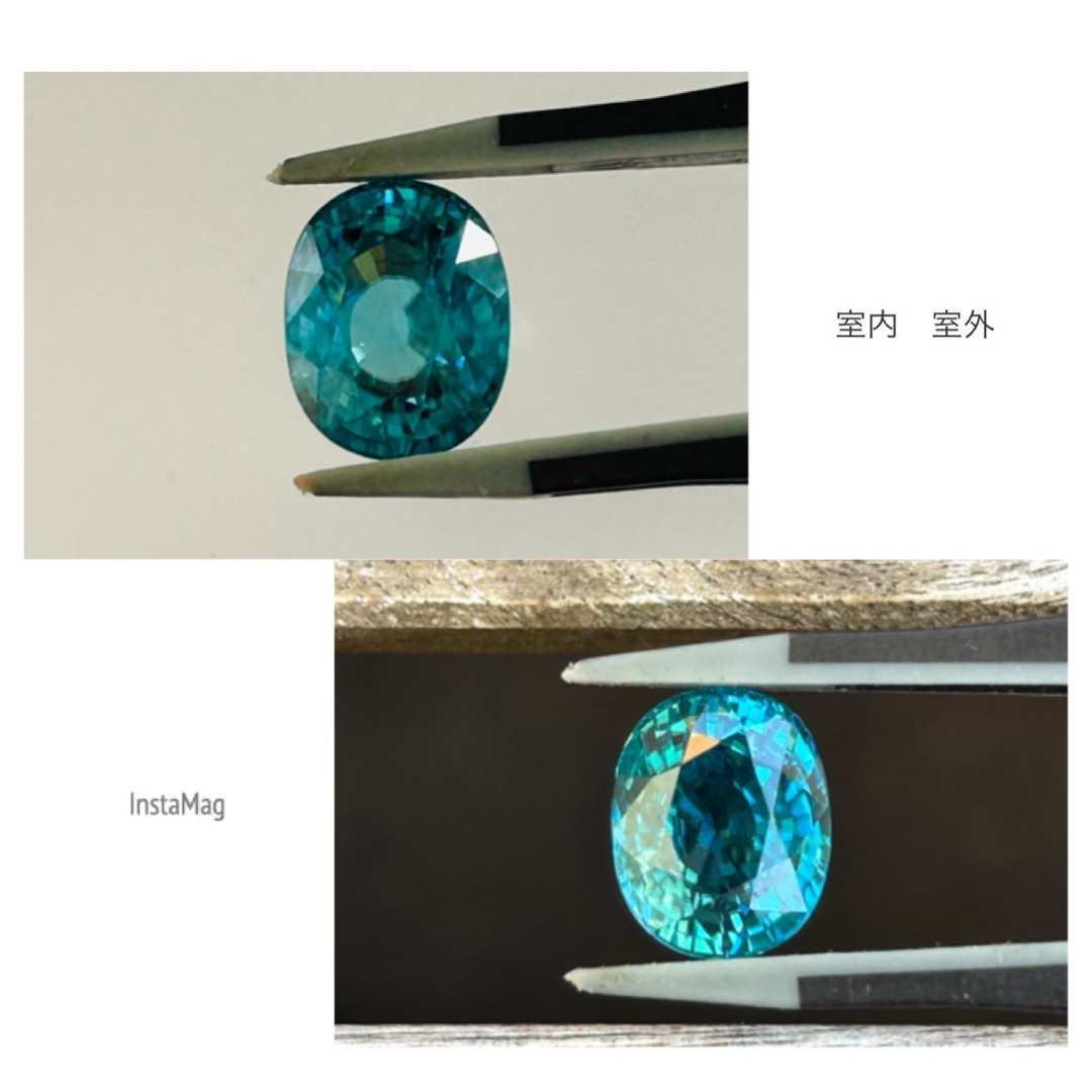 (R0328-5)『超巨大』天然ブルージルコン　ルース　11.478ct  ハンドメイドの素材/材料(各種パーツ)の商品写真