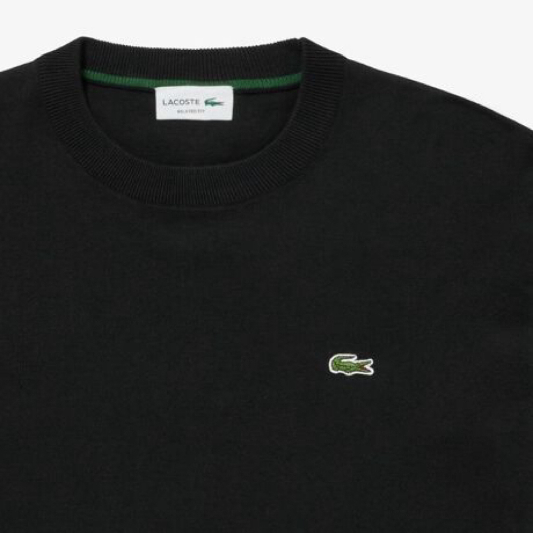 LACOSTE(ラコステ)の【LACOSTE】新品未使用 リラックスフィットニットTシャツ ブラック ＦＲ４ メンズのトップス(ニット/セーター)の商品写真