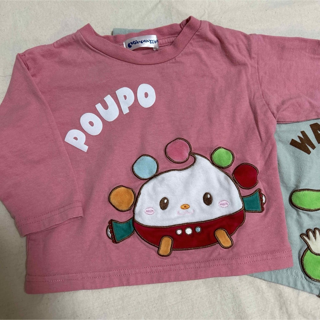 バースデイ(バースデイ)のわんわん＆ぽぅぽ　ロンTシャツ　2枚セット　90サイズ キッズ/ベビー/マタニティのキッズ服女の子用(90cm~)(Tシャツ/カットソー)の商品写真