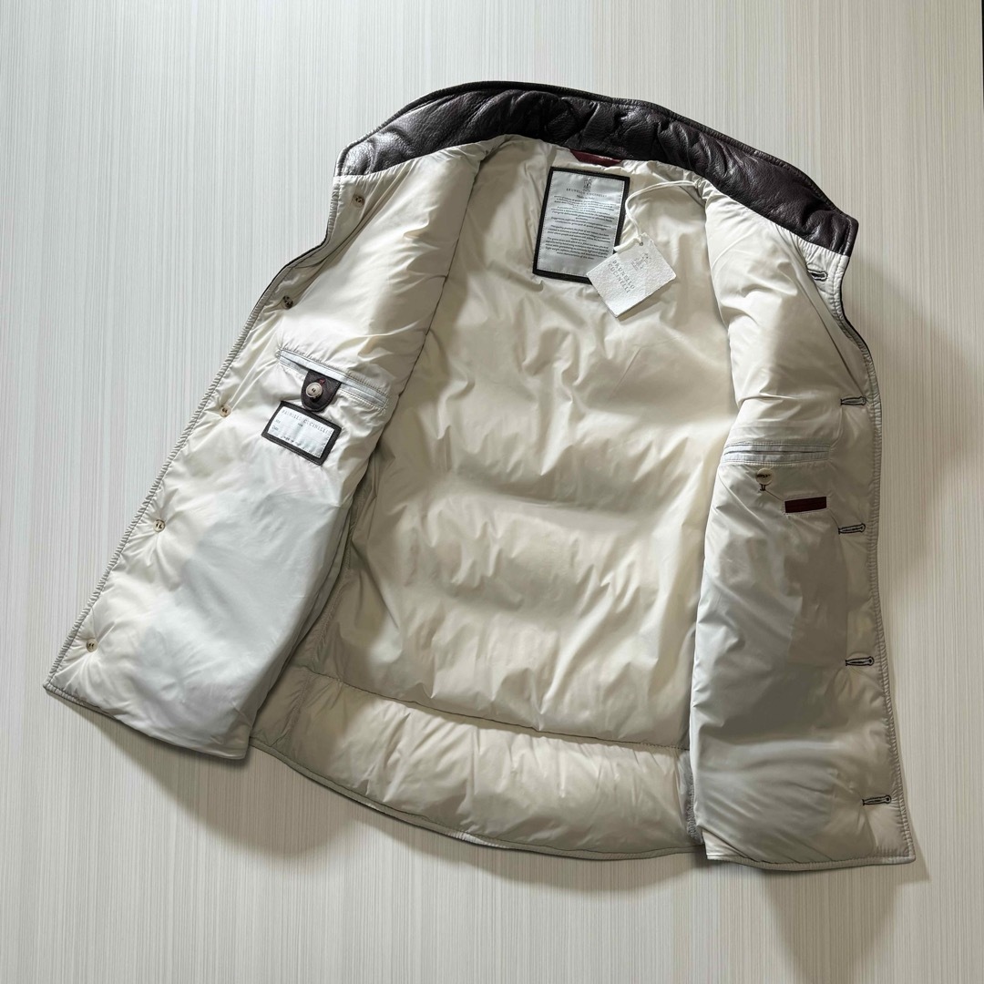 M03★23-24AW★極上レザー ダウンベスト ブルネロクチネリ M03★23-24AW★極上レザー ダウンベスト ブルネロクチネリ