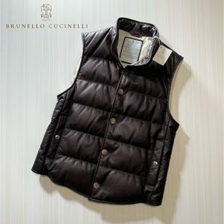 ブルネロクチネリ(BRUNELLO CUCINELLI)のM03★23-24AW★極上レザー ダウンベスト ブルネロクチネリ(ダウンベスト)