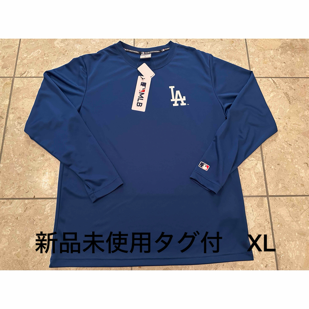 MLB(メジャーリーグベースボール)の【新品未使用タグ付】ドジャース　長袖Tシャツ　サイズXL  ブルー メンズのトップス(Tシャツ/カットソー(七分/長袖))の商品写真