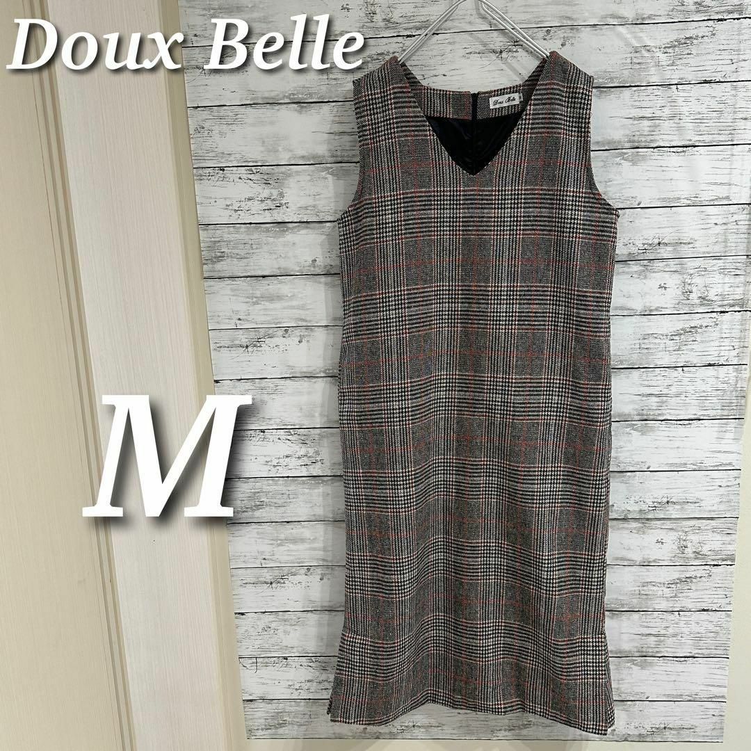 Doux Belle ジャンパースカート　ロング丈　チェック　ロングワンピ　M レディースのワンピース(ロングワンピース/マキシワンピース)の商品写真