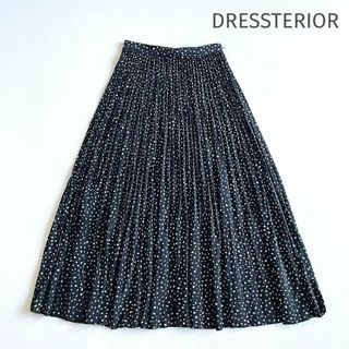 DRESSTERIOR - DRESSTERIOR ドット柄 ロング プリーツスカート ブラック 38