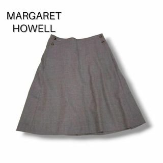 MARGARET HOWELL - 【美品】マーガレットハウエル　フレアスカート　プリーツ　サイズ2 M グレー