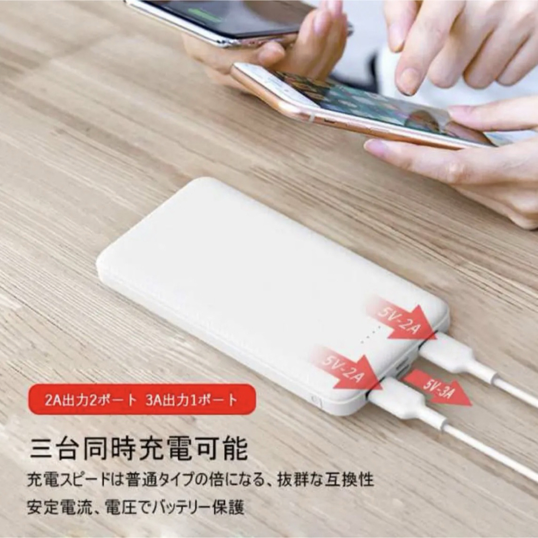 【最新型 J32】モバイルバッテリー 12000mAh スマホ/家電/カメラのスマートフォン/携帯電話(バッテリー/充電器)の商品写真