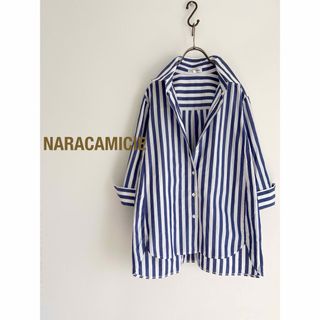 ナラカミーチェ(NARACAMICIE)のNARACAMICIE ストライプアイレット七分袖シャツ(シャツ/ブラウス(長袖/七分))