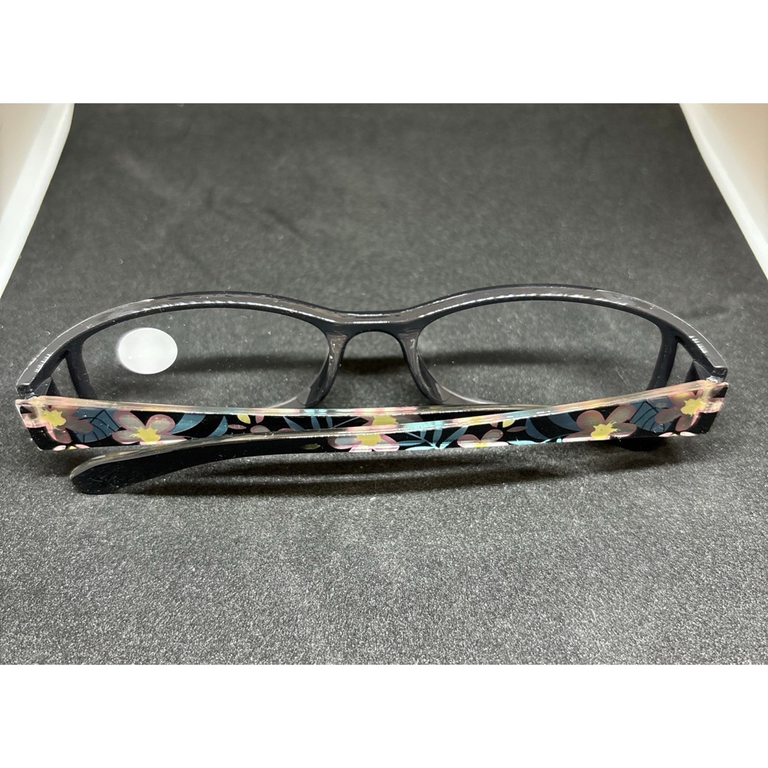 老眼鏡 花柄 シニアグラス おしゃれ＆ブルーライトカット ＋1.0 ブラック レディースのファッション小物(サングラス/メガネ)の商品写真