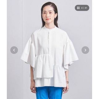 ユナイテッドアローズ(UNITED ARROWS)の【美品】UNITED ARROWS P イレギュラーペプラムブラウス　36(シャツ/ブラウス(半袖/袖なし))