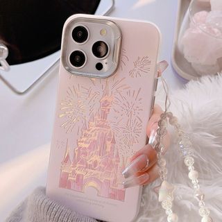 【新商品】スマホケース ピンク キャッスル iPhone13/14/15 ケース(iPhoneケース)