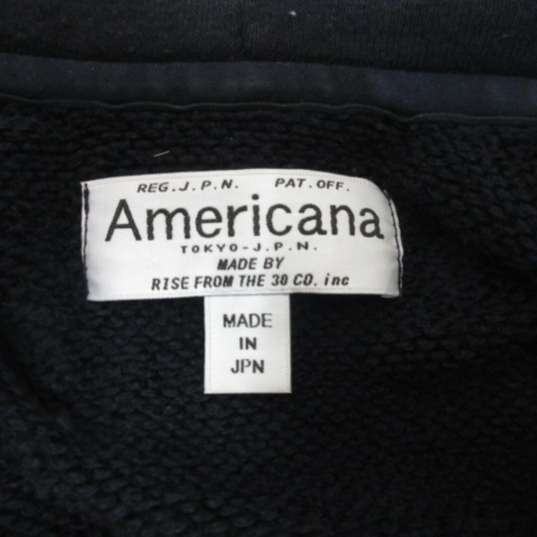 AMERICANA(アメリカーナ)のアメリカーナ AMERICANA ジップ スウェット パーカー S ネイビー 紺 レディースのトップス(パーカー)の商品写真