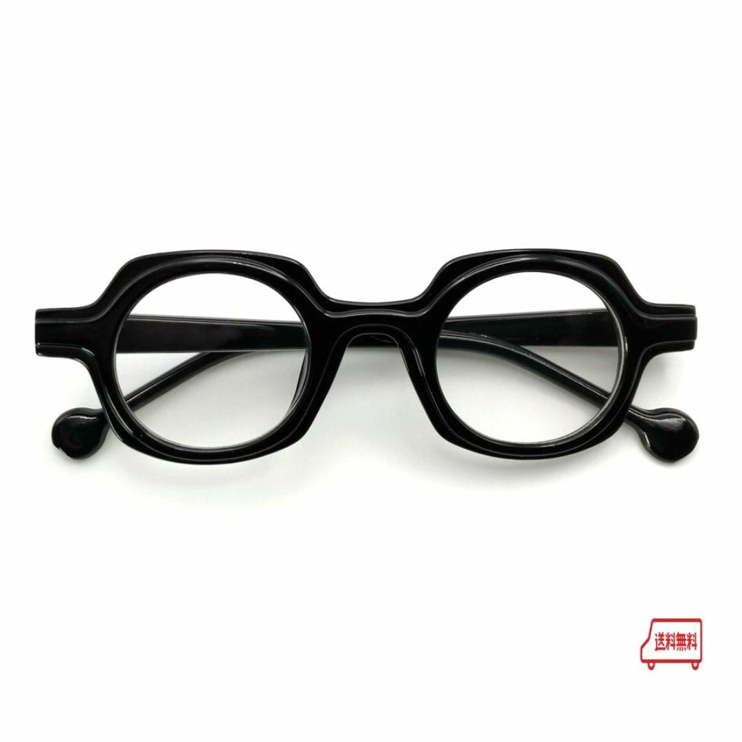 【黒 ヨーロピアン・ヴィンテージ】クラウンパント 伊達メガネ ＰＣ眼鏡 メンズのファッション小物(サングラス/メガネ)の商品写真