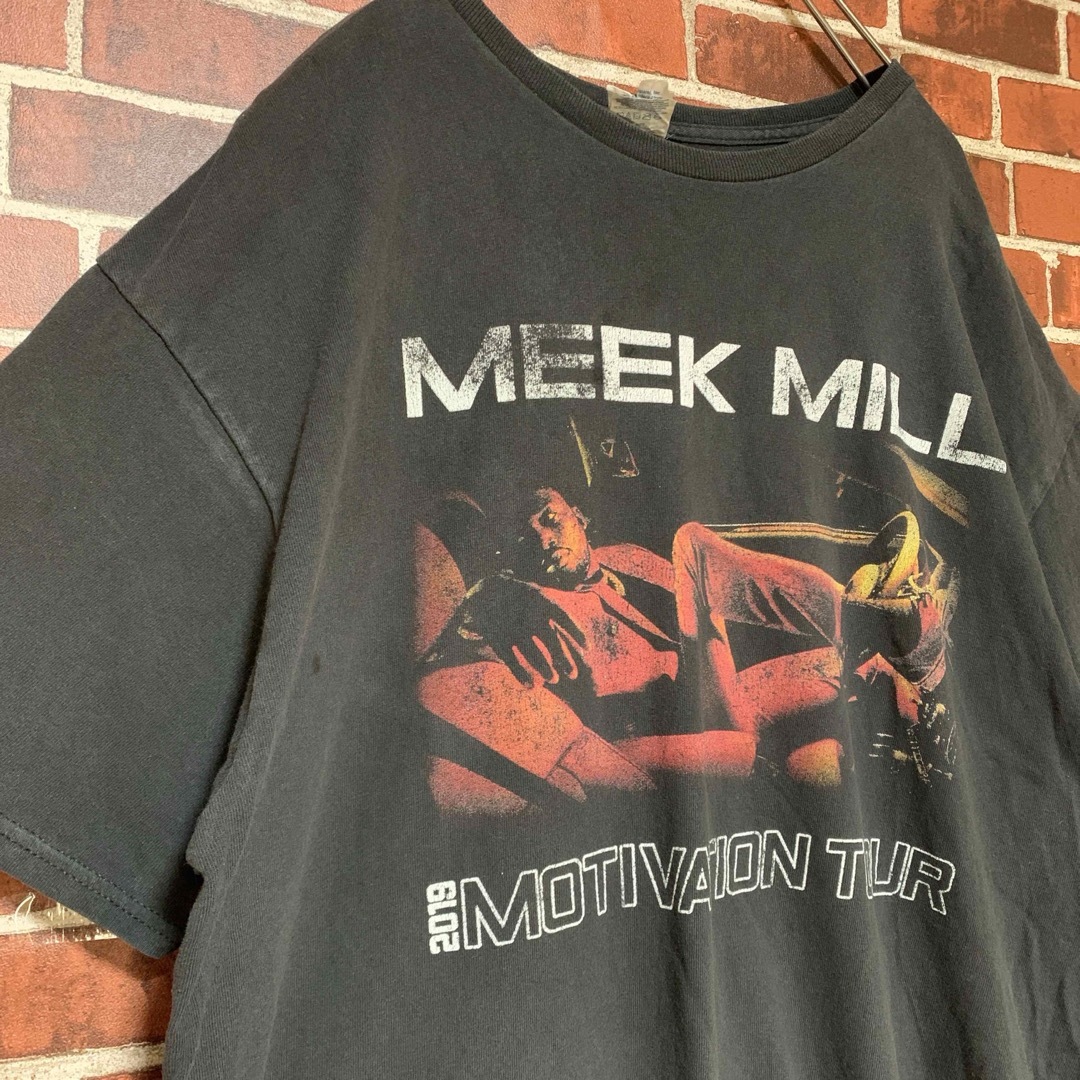 MUSIC TEE(ミュージックティー)の【激レア】MEEK MILL★ミークミル☆2019★ツアー☆ラップTシャツ 古着 メンズのトップス(Tシャツ/カットソー(半袖/袖なし))の商品写真