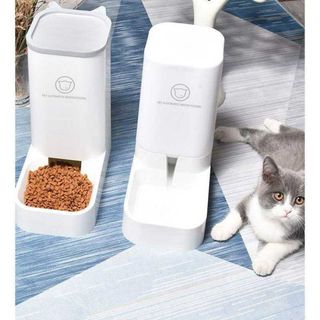 ペット用 餌やり器 給水器 重力式 2個セット 猫 犬 P216(犬)