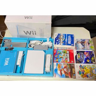 Wii本体スーパーマリオパワプロポケパーク他ソフト6個1730ー7(家庭用ゲーム機本体)