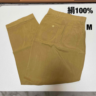 シルク　絹100% レディース　パンツ　M 未使用(カジュアルパンツ)