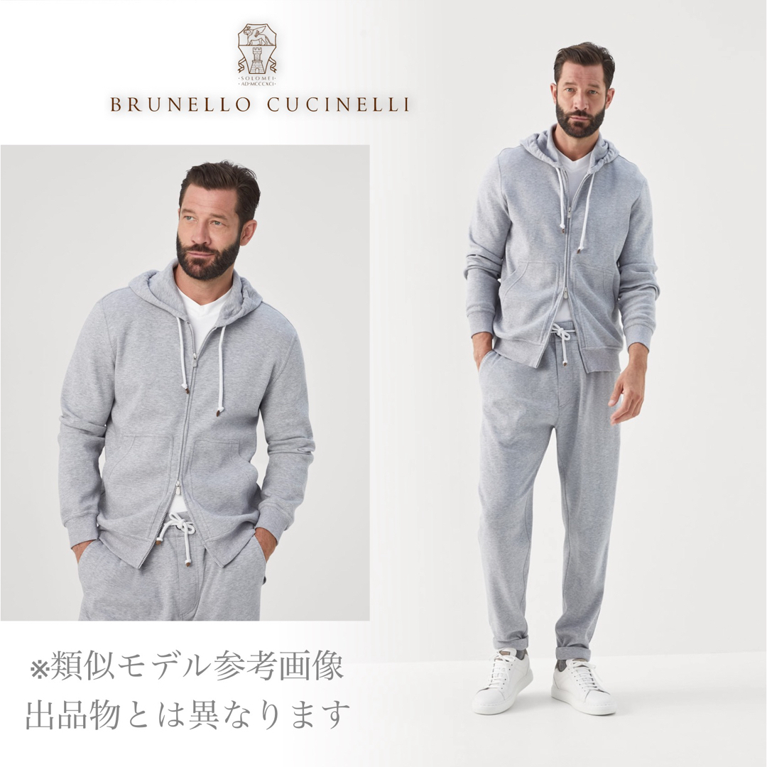 BRUNELLO CUCINELLI(ブルネロクチネリ)のM09★美品★極上パーカー ブルネロクチネリ フーディー ライトグレー メンズのトップス(パーカー)の商品写真