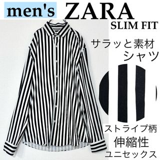 ザラ(ZARA)の【men's】ZARAザラ/ストライプ柄サラッとシャツスリムフィット伸縮性 長袖(シャツ)