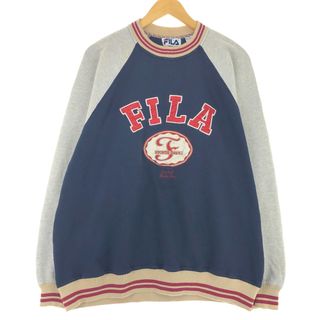 フィラ(FILA)の古着 90年代 フィラ FILA ロゴスウェット トレーナー メンズXL ヴィンテージ /eaa433235(スウェット)