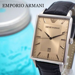 エンポリオアルマーニ(Emporio Armani)の132【美品】エンポリオアルマーニ時計　メンズ腕時計　スモークガラス　スクエア(腕時計(アナログ))